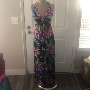 Black floral maxi dress